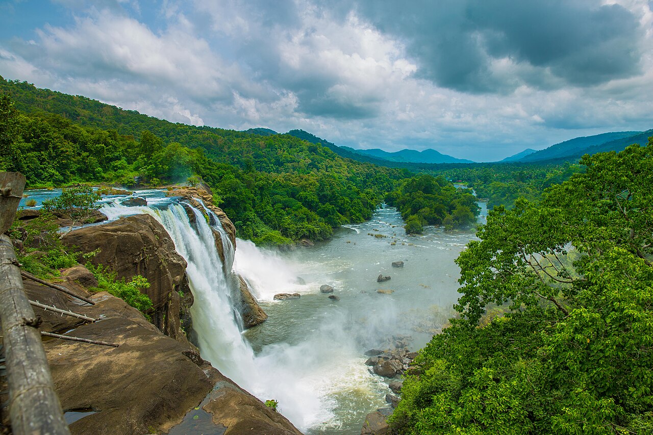 Majestic Athirappilly Waterfalls in Kerala during monsoon season