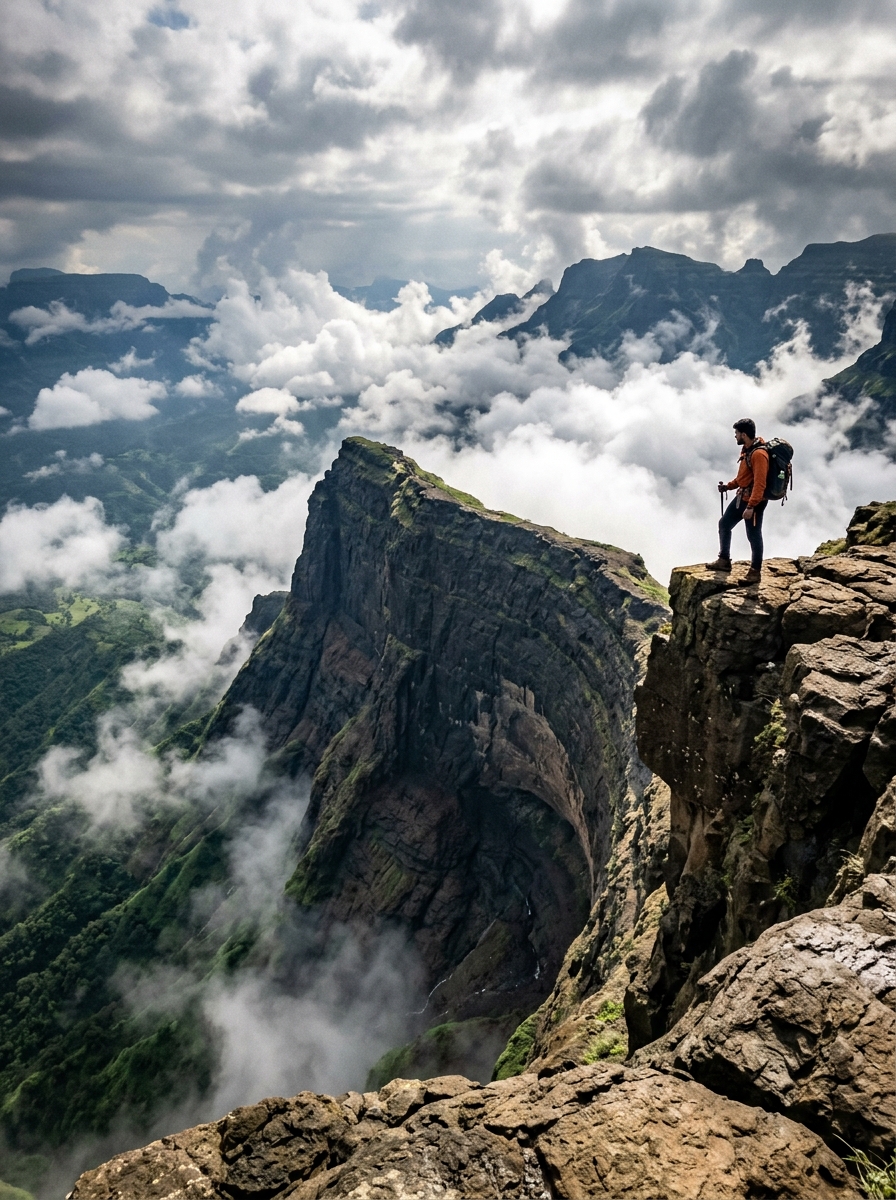 Thrilling adventure holiday trekking route mountain view
