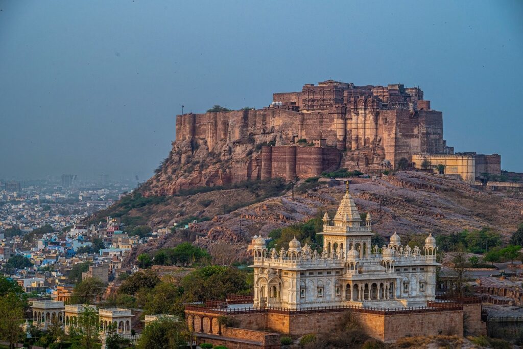 Majestic Mehrangarh Fort historic view in Jodhpur Rajasthan