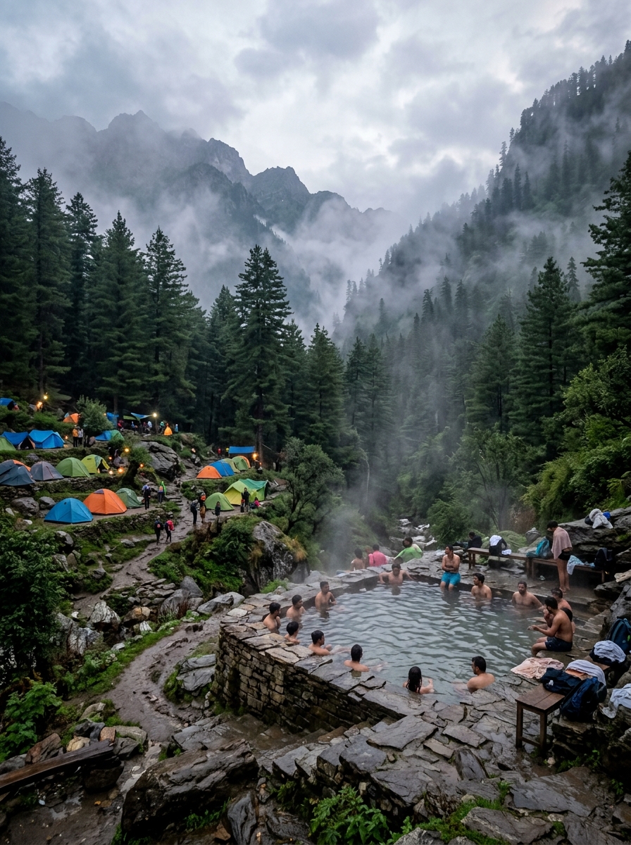 Thrilling adventure holiday trekking route mountain view